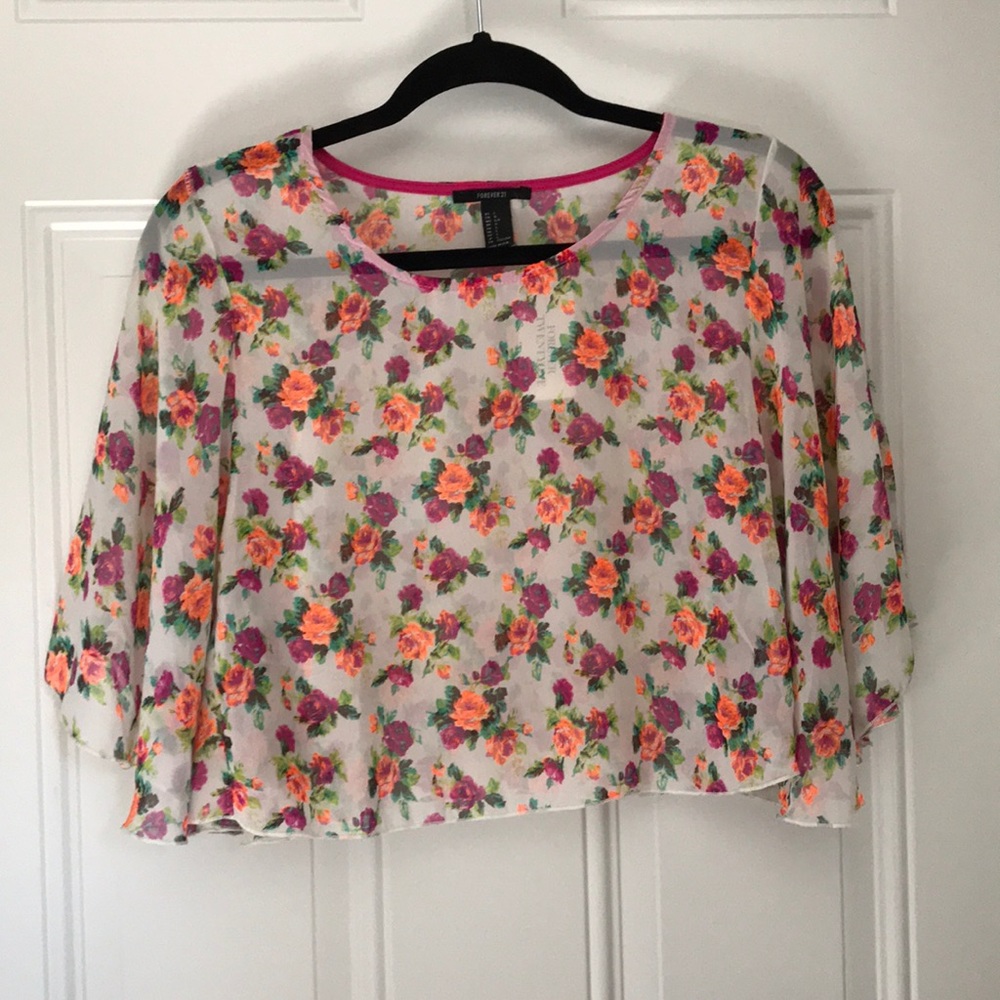 Flower Design Crop Top
